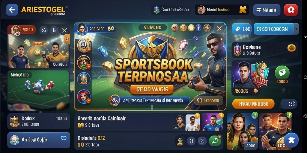 Tampilan utama ARIESTOGEL dengan berbagai pilihan taruhan olahraga.