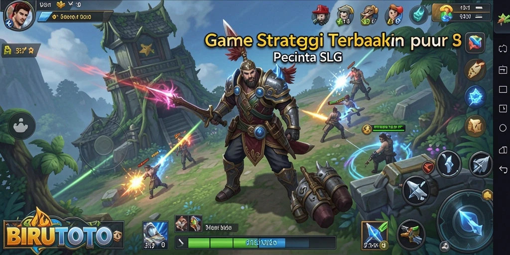 Tampilan gameplay seru dalam BIRUTOTO dengan berbagai aksi strategi.