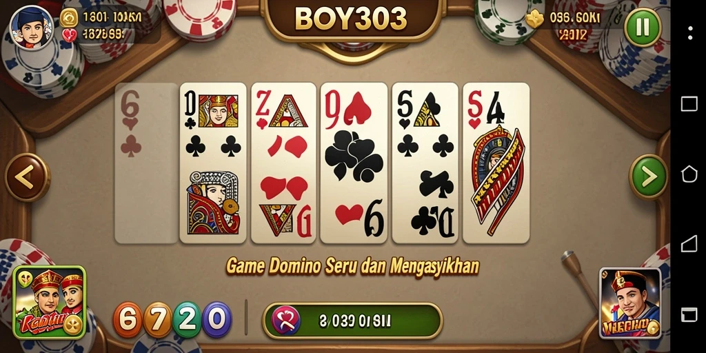 Tampilan gameplay seru dari BOY303 yang menampilkan aksi Domino.