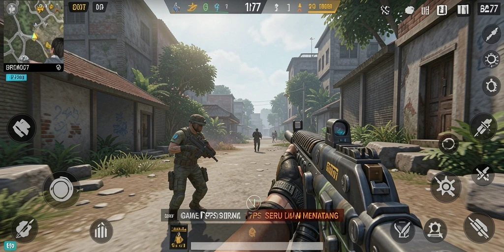 Tampilan gameplay BROMO77 dengan aksi pertempuran yang mendebarkan.