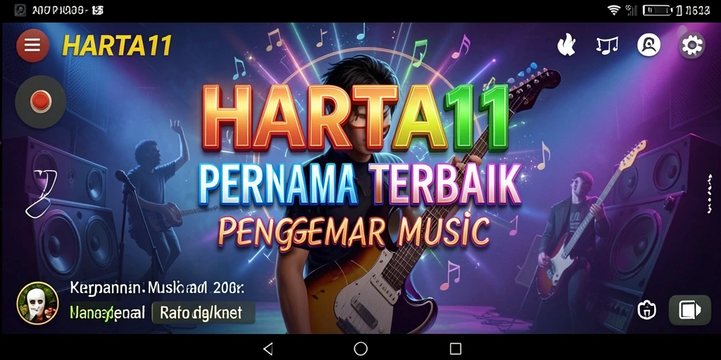 Screenshot HARTA11 menampilkan gameplay menarik dengan antarmuka musik yang interaktif.