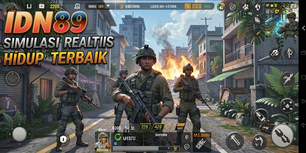Screenshot IDN89 menampilkan interaksi karakter dalam dunia simulasi.