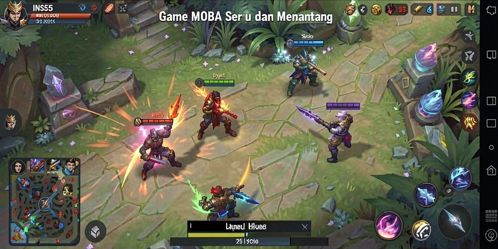 Gameplay menegangkan dalam arena MOBA penuh aksi.