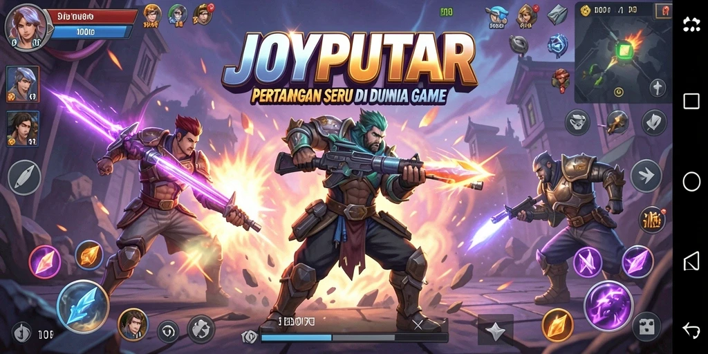 Screenshot menunjukkan aksi pertarungan mendebarkan di JOYPUTAR.