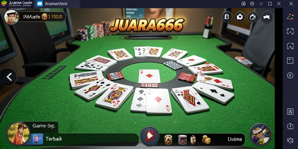 Skrinsut menunjukkan gameplay seru JUARA666 dalam permainan Gaple.