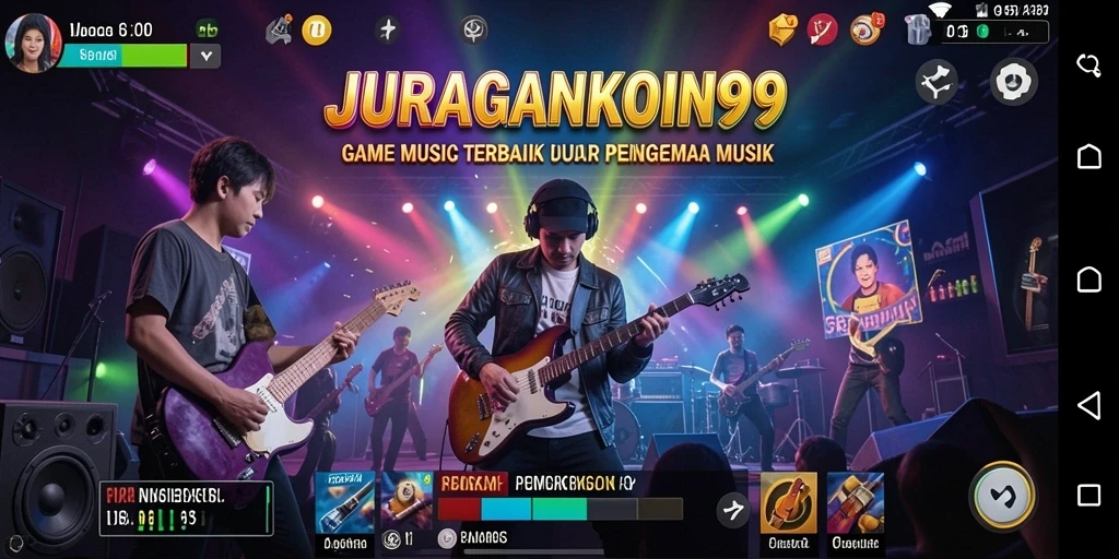 Screenshot gameplay JURAGANKOIN99 menunjukkan antusiasme pemain dalam memainkan lagu.