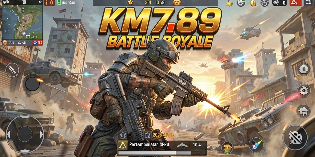 Screenshot dari gameplay seru KM789 dalam pertempuran Battle Royale.