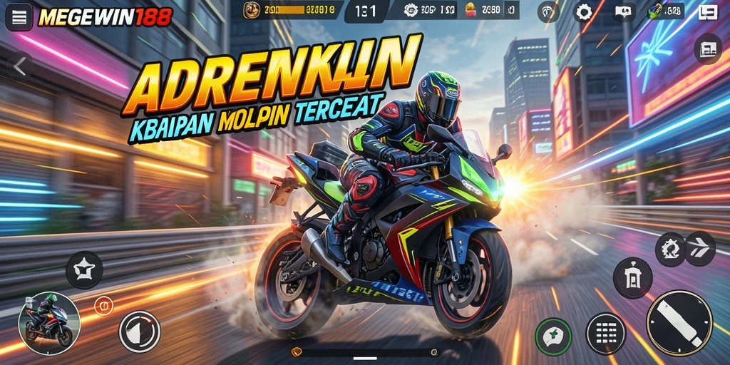 Gameplay mendebarkan dengan balapan motor yang seru.