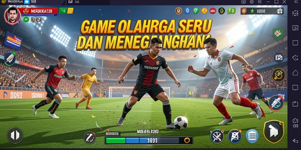 Screenshot gameplay MERDEKA138 menampilkan aksi seru olahraga.