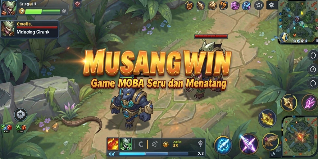 Tampilan menarik dari gameplay MOBA MUSANGWIN yang dinamis.