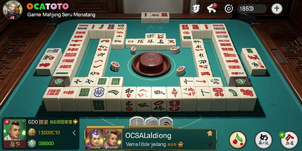 Screenshot utama OCATOTO menampilkan momen gameplay Mahjong yang intens.