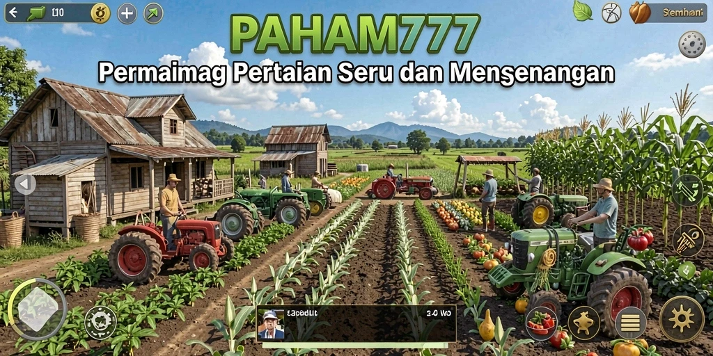 Tampilan gameplay PAHAM777 yang menarik dengan elemen pertanian.