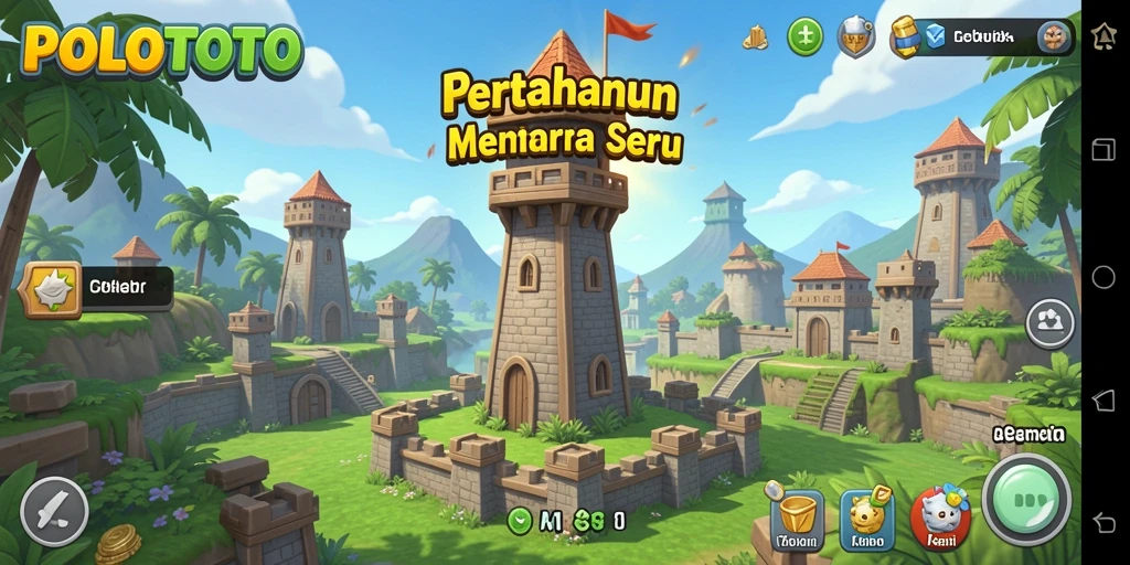 Tampilan menarik dari gameplay Tower Defense di POLOTOTO.