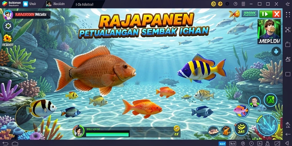 Tampilan gameplay seru di RAJAPANEN saat menembak ikan.