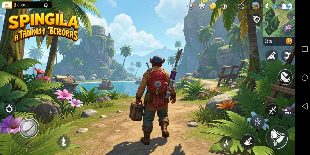 Gameplay SPINGILA yang menampilkan petualangan eksplorasi di dunia terbuka.