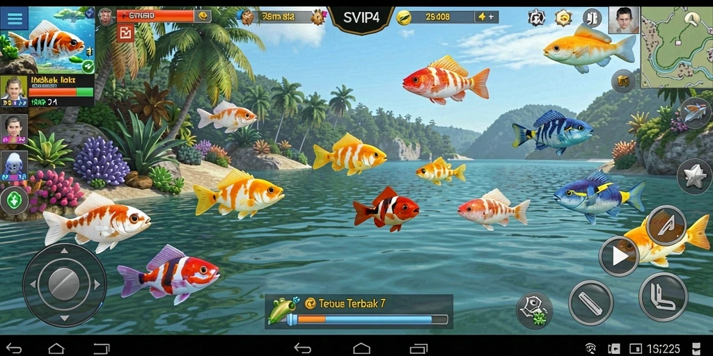 Tampilan gameplay seru dalam SVIP4 menangkap ikan.
