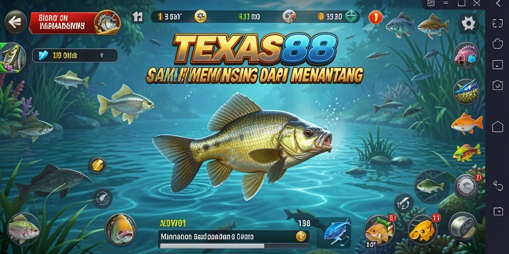 Gameplay seru TEXAS88 saat menangkap ikan di laut.