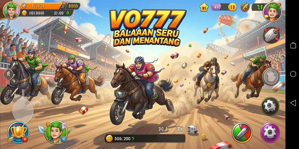 Tampilan gameplay menegangkan di VO777 yang penuh aksi balapan.
