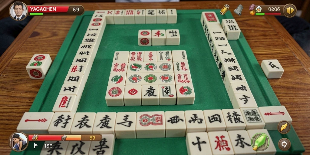 Tampilan grafis menarik dari gameplay YAGAOHEN Mahjong.